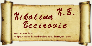 Nikolina Bećirović vizit kartica
